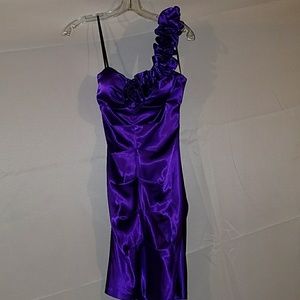 Purple one shoulder dress